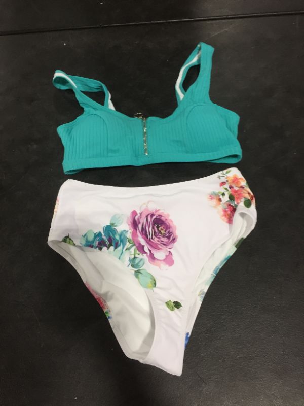 Photo 2 of Aqua Zip And Floral Bikini Med