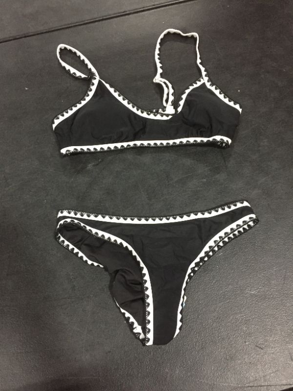 Photo 2 of Black And White Crochet Bikini Sm