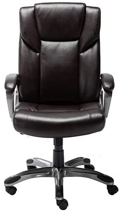 Photo 1 of Amazon Basics High-Back Bonded Leather Executive Office Computer Desk Chair - Black (6ft)