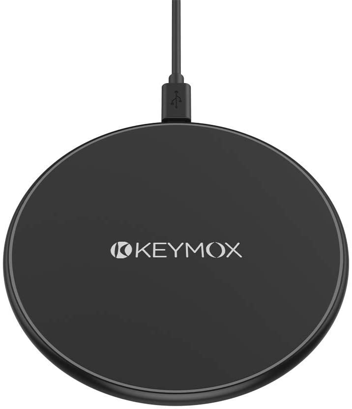 Photo 1 of Wireless Charger, KEYMOX Qi-Certified for iPhone13/ 12/12 Mini/12 Pro Max / SE, 11, 11 Pro, 11 Pro Max, XR, Xs Max, XS, X, 8, 8 Plus, 10W Fast-Charging Galaxy S20 S10 S9 S8, Note 10(No AC Adapter)