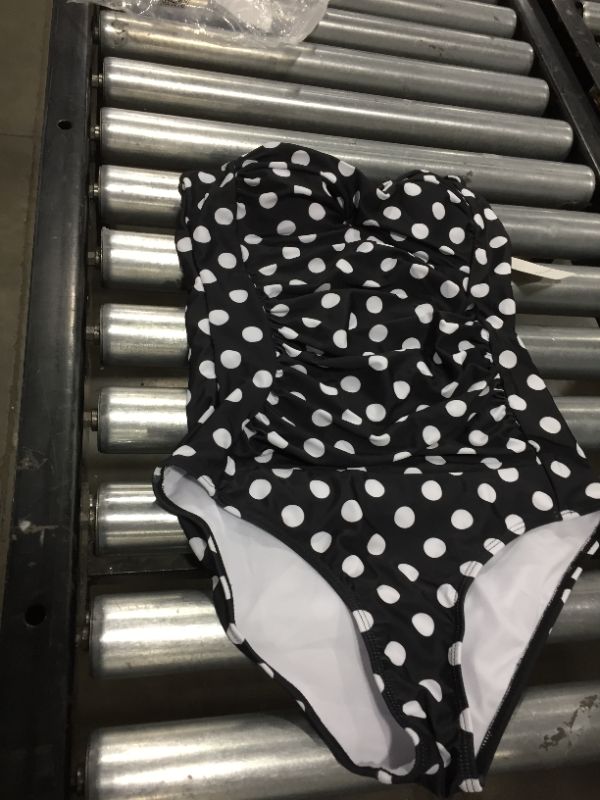 Photo 1 of BLACK WITH WHITE DOTS EKOUAER SWIMWEAR SIZE S