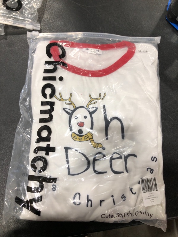 Photo 2 of CREAM 'OH DEER' FLEECE CHRISTMAS PJ SET Size 10-11 T 
