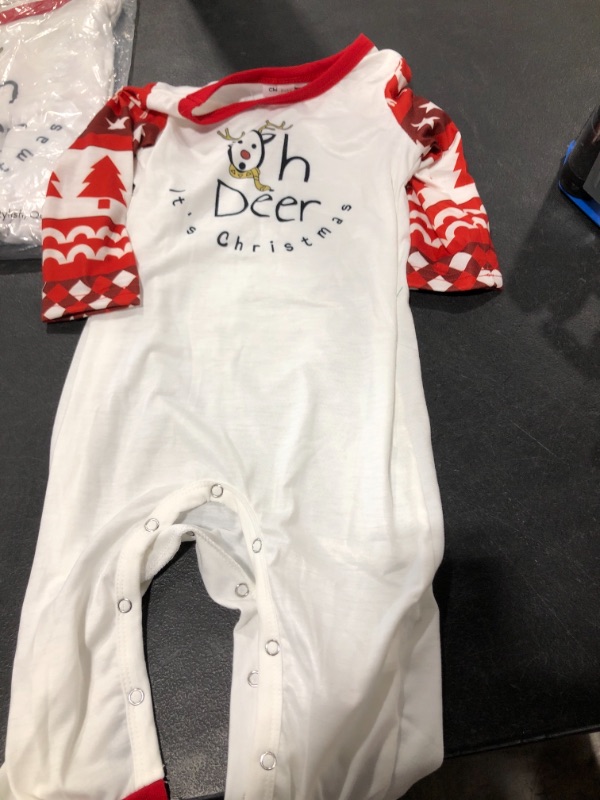 Photo 1 of CREAM 'OH DEER' FLEECE CHRISTMAS PJ SET Size 12-18 M
