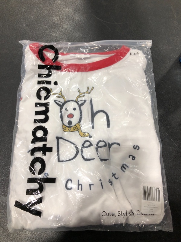 Photo 1 of CREAM 'OH DEER' FLEECE CHRISTMAS PJ SET Size 8-9 T
