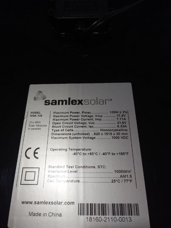 Photo 4 of Samlex Solar MSK-135 Portable Solar Charging Kit
