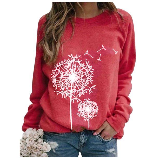 Photo 1 of OUNAR Women Dandelion Printed Crew Neck Long Sleeves Sweatshirt size L
