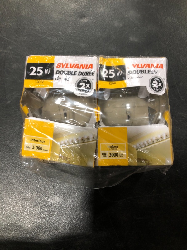 Photo 2 of Sylvania 10544 25-Watt Double Life G25 Incandescent Light Bulb (2-Pack)
