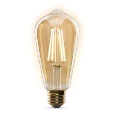 Photo 1 of 60-Watt Equivalent ST19 Dimmable Spiral Filament Clear Glass E26 Vintage Edison LED Light Bulb, Soft White
