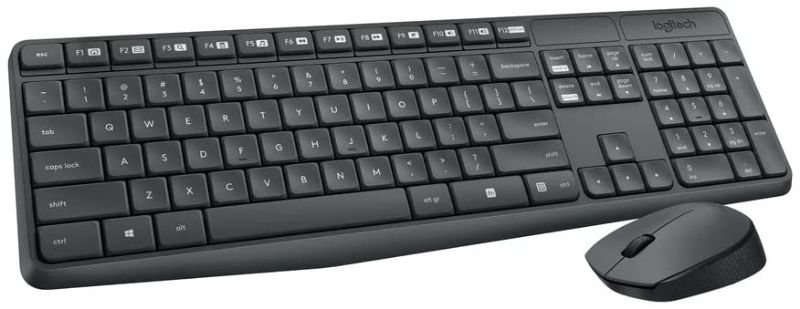 Photo 1 of Logitech MK235 Wireless Keyboard and Mouse Combo for Windows, 2.4 GHz Wireless Unifying USB Receiver, 15 FN Keys, Long Battery Life, Compatible with PC, Laptop
OPEN BOX.