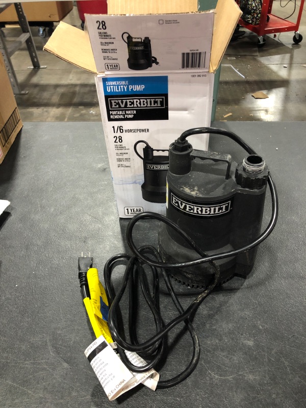 Photo 2 of Everbilt SUP54-HD 1/6 HP Plastic Utility Pump. USED CONDITION.
