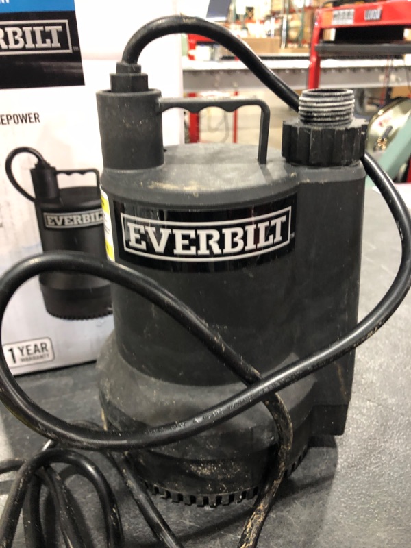 Photo 3 of Everbilt SUP54-HD 1/6 HP Plastic Utility Pump. USED CONDITION.
