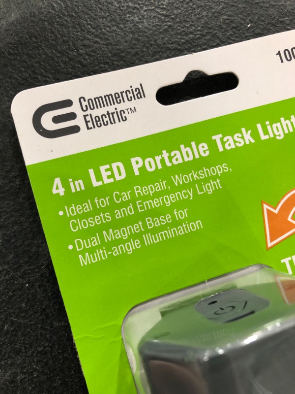 Photo 3 of COMMERCIAL ELECTRIC 4 IN LED PORTABLE TASK LIGHT, 2-PACK.