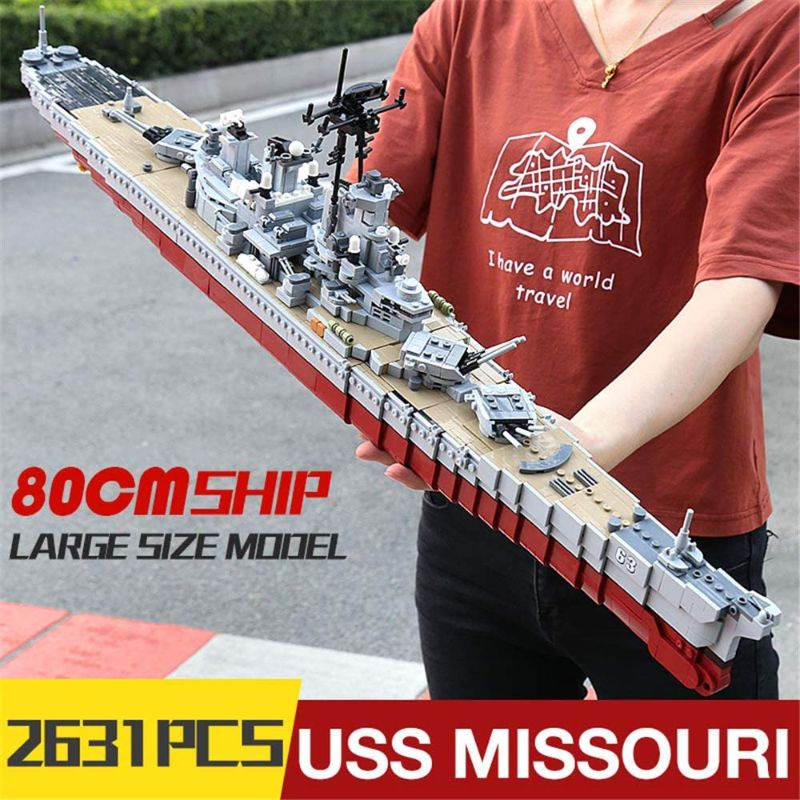 Photo 2 of XINGBAO 06030 2631PCS Military Army Series The USS Missouri Battleship Set Building Blocks Classic Cruiser Model Bricks WW2 Toys Adult Toys
AGES 6+.