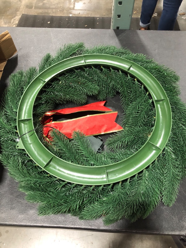 Photo 3 of 60 LED LIGHT CHRISTMAS WREATH. 24 INCH.  