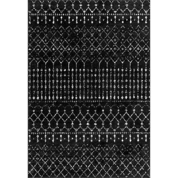 Photo 1 of Blythe Black and White 4 ft. x 6 ft. Moroccan Indoor Area Rug
