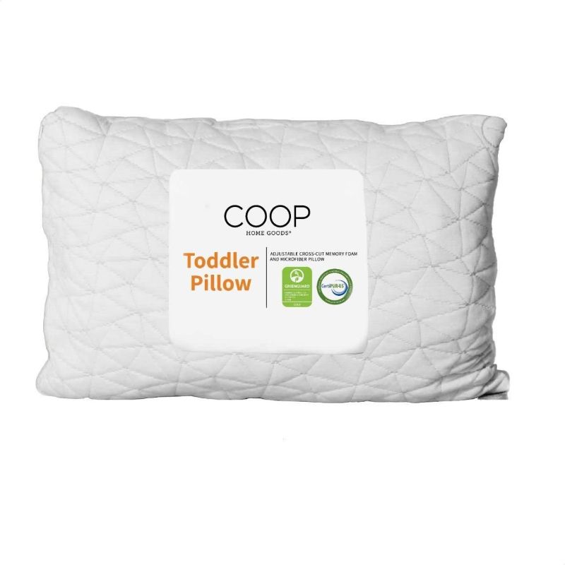 Photo 1 of Coop Home Goods Toddler Bed Pillows for Sleeping - Premium Cross-Cut Small Memory Foam Pillows for Kids Lulltra Washable Cover from Bamboo Rayon - CertiPUR-US/GREENGUARD Gold Certified (19x13)
