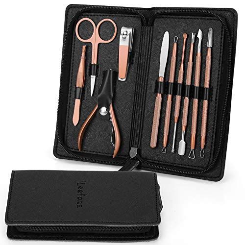 Photo 1 of Leefona Manicure Set 10 in 1, Stainless Steel Professional Pedicure Kit Nail Scissors Grooming Kit.