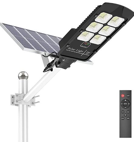 Photo 1 of 400W Solar Street Lights Outdoor, Motion Sensor Solar Powered Light Dusk to Dawn 20000 Lumens Waterproof IP66 Security Led Solar Flood Light for Parking Lot/ Stadium/ Yard/ Garage/Garden…
