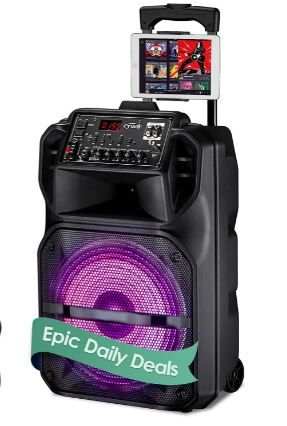 Photo 1 of Karaoke Machine for Adults and Kids with 3 Karaoke Microphones, SEAPHY Dazzling DJ Light 12'' Sub-woofer BT Connectivity Portable PA Speaker System Bonus 2 Wireless Microphone/1 Corded Mic, 540W Peak ***ONLY 1 WIRELESS MICROPHONE!!***
