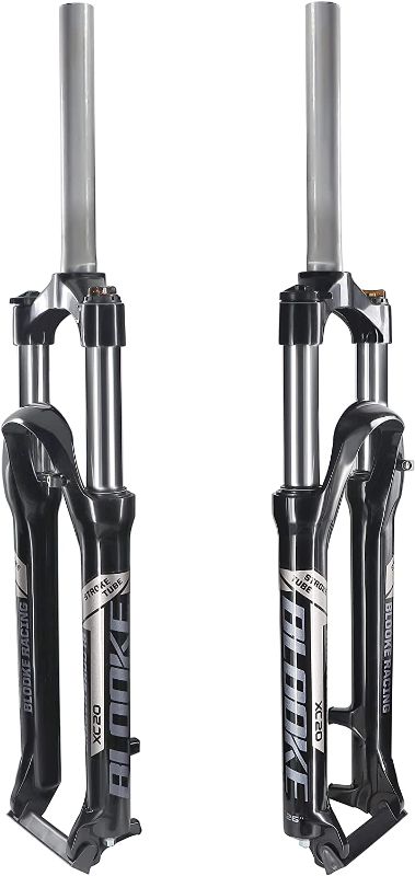 Photo 1 of BLOOKE Mountain Bike Air Suspension Forks,26/27.5/29 inch MTB Bicycle Front Fork with Rebound Adjustment,100mm/120mm Travel 28.6mm QR 9mm Threadless Steerer
