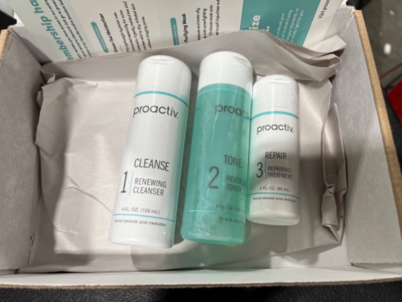 Photo 2 of Proactiv 3 Step Acne Treatment - Benzoyl Peroxide Face Wash, Repairing Acne Spot Treatment for Face and Body, Exfoliating Toner - 30 Day Complete Acne Skin Care Kit
