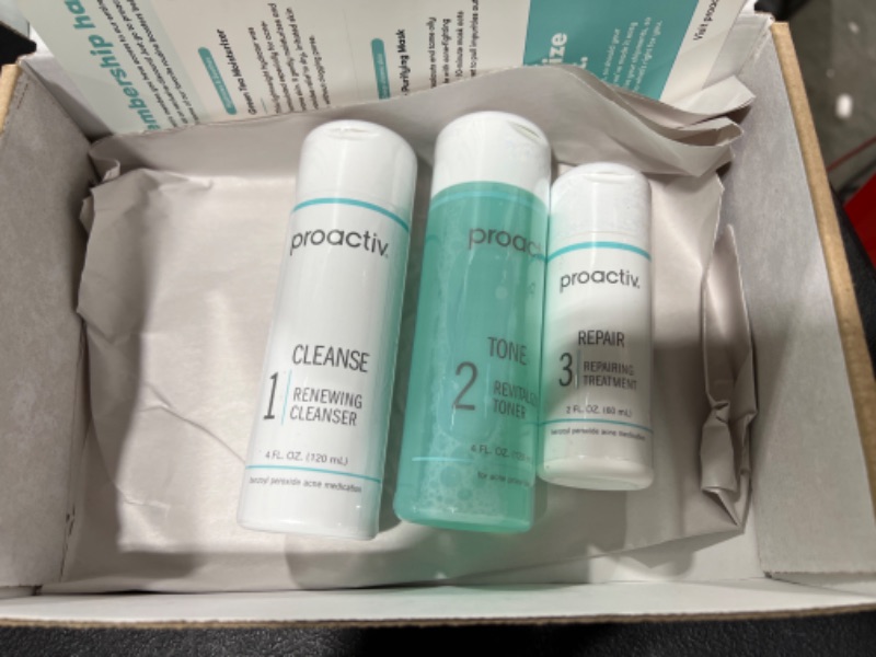 Photo 1 of Proactiv 3 Step Acne Treatment - Benzoyl Peroxide Face Wash, Repairing Acne Spot Treatment for Face and Body, Exfoliating Toner - 30 Day Complete Acne Skin Care Kit

