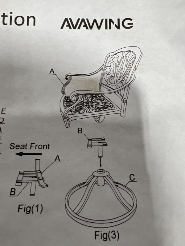 Photo 1 of AVAWING Swivel Rocker Chair, Grey 