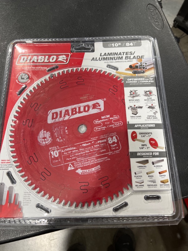 Photo 2 of  Diablo D1084L 10-Inch 84T Laminate Chop/Slide Miter And Table Saw Blade