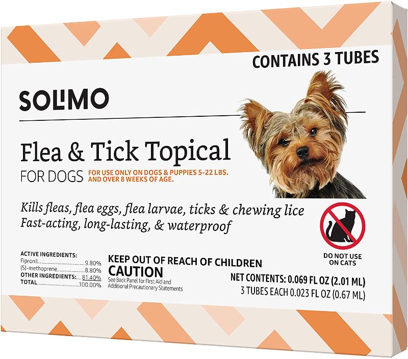 Photo 1 of Amazon Brand - Solimo Flea and Tick Treatment for Dogs, 3 Count
