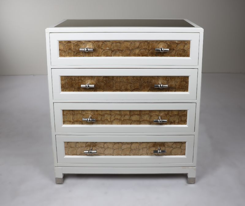 Photo 1 of 4 Drawer Dresser White with patterned drawers 42L x 18W x 48H