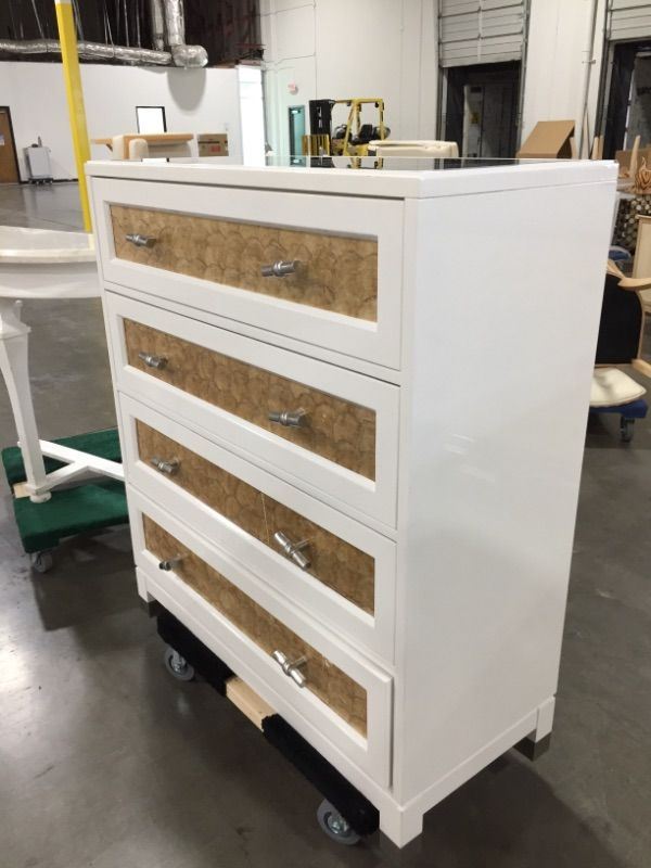 Photo 2 of 4 Drawer Dresser White with patterned drawers 42L x 18W x 48H