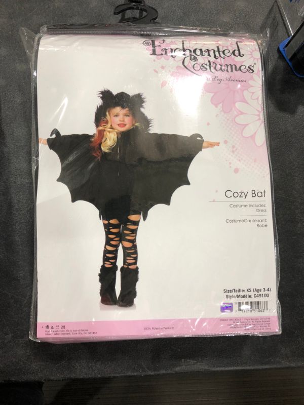 Photo 2 of Leg Avenue Girls Cozy Bat Costume
XS, AGES 3-4