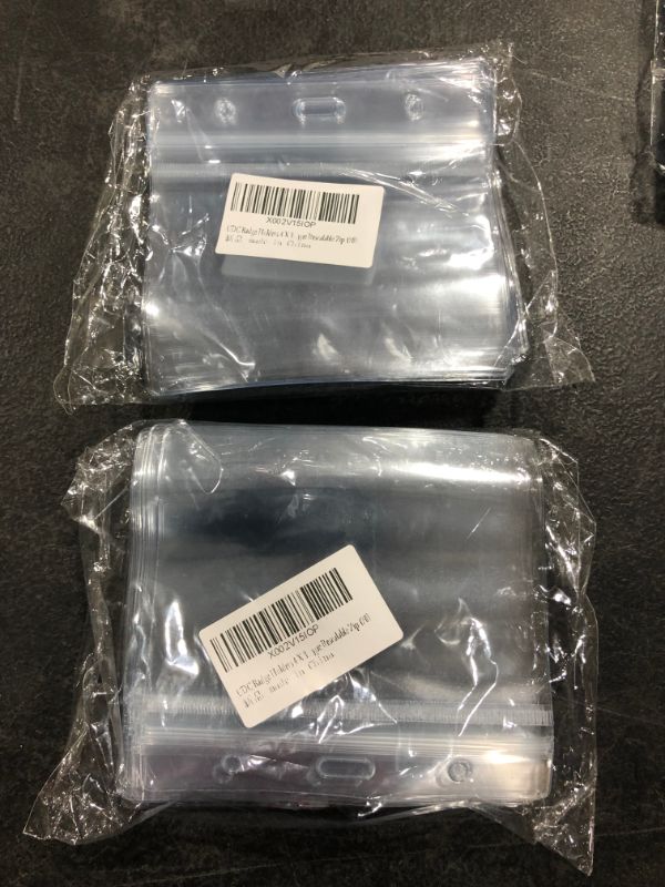 Photo 1 of 2 PACK!!! TOTAL OF 40 PCS!!! 20PCS CDC Badge Holders 4 X 3 Inches Record Cards Protector Holder Clear Vinyl Plastic Sleeve with Waterproof Type Resealable Zip (20)
