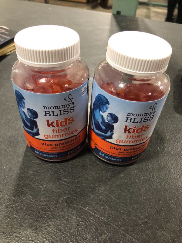 Photo 2 of Mommy's Bliss Kids Fiber Gummies with Prebiotics and Chicory Root Gentle Daily Fiber Supplement (Ages 3+), Natural Orange & Berry Flavors ,60 Gummies ( 2 PACK )
