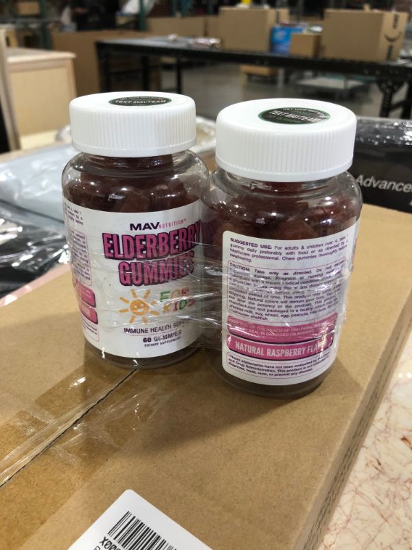 Photo 2 of 2 PACK! MAV Nutrition Elderberry Gummies for Kids 150mg with Vitamin C & Zinc for Healthy Immune Support | Designed for Ultimate Health & Wellness, NO Gluten, Non-GMO, Natural Flavors, 60 Gummies BB 03/2022 
