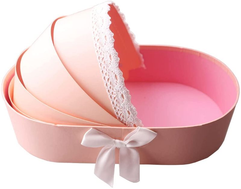 Photo 1 of Baby Shower Boy Girl Christening Favour Gift Keepsake Box Baptism Birthday Party Decoration (pink)
