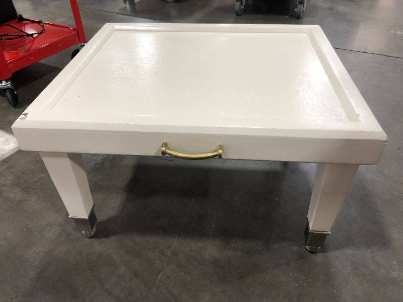 Photo 2 of SMALL WHITE COFFEE TABLE 26L X 22W X 15H INCHES