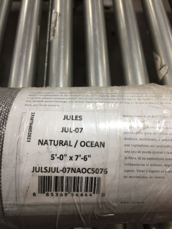 Photo 2 of Chris Loves Julia x Loloi Jules Natural/Ocean 5'-0" x 7'-6" Area Rug
