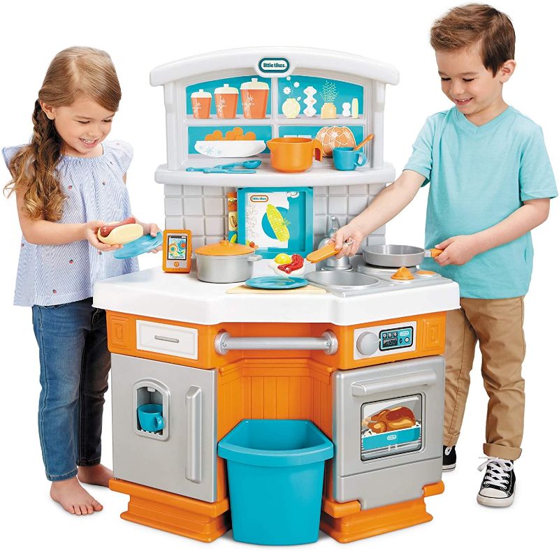 Photo 1 of Little Tikes Home Grown Kitchen - Role Play Realistic Kitchen Real Cooking & Water Boiling Sounds Kitchen Accessories Set for Girls Boys - Multicolor
