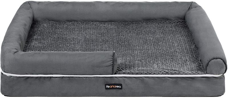 Photo 1 of FEANDREA Dog Bed, Orthopedic Dog Sofa, Memory Foam Dog Mat, Removable Cover, Waterproof, Machine Washable, Anti-Slip, Raised Edges
