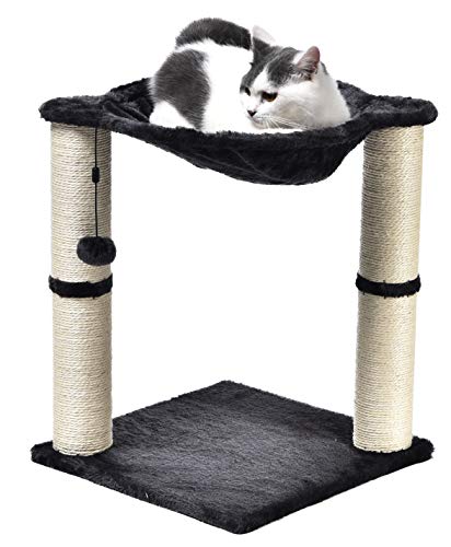 Photo 1 of AmazonBasics Cat Condo Tree Tower With Hammock Bed And Scratching Post – 16 X 20 X 16 Inches, Grey