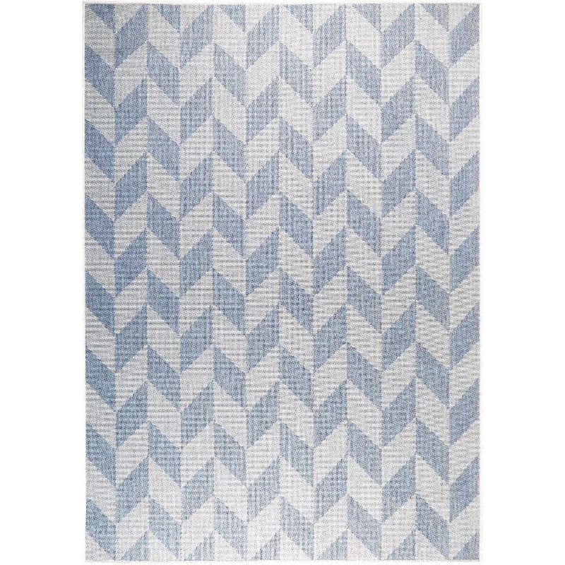 Photo 1 of Calla Outdoor Patio Country Rug - Nicole Miller (blue) 5'2 x 7'2 ft
