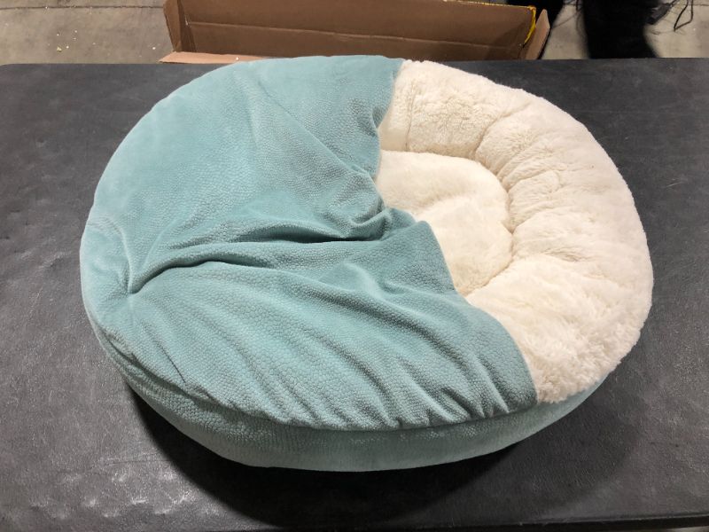 Photo 2 of Best Friends by Sheri Cozy Cuddler Luxury Orthopedic Dog and Cat Bed with Hooded Blanket for Warmth and Security - Machine Washable, Water/Dirt Resistant Base, Multiple Colors in 2 Sizes
