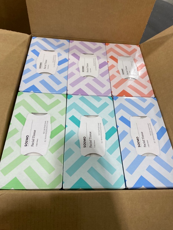 Photo 2 of Amazon Brand - Solimo Facial Tissues (18 Flat Boxes)