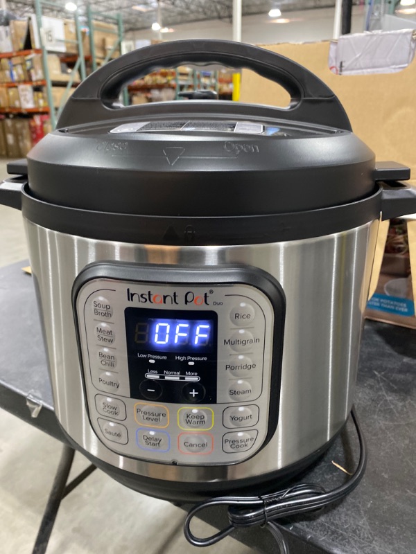 Photo 1 of Instant Pot Duo 7-in-1 Electric Pressure Cooker, Slow Cooker, Rice Cooker, Steamer, Sauté, Yogurt Maker, Warmer & Sterilizer, 8 Quart, Stainless Steel/Black
