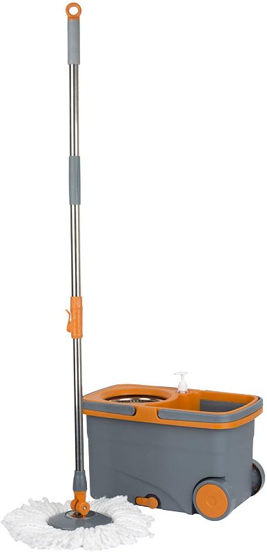 Photo 1 of Casabella Microfiber Spin Mop and Bucket System with Replacement Head Refill