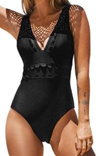 Photo 1 of CUPSHE BLACK ONE PIECE SWIM SUIT SIZE M