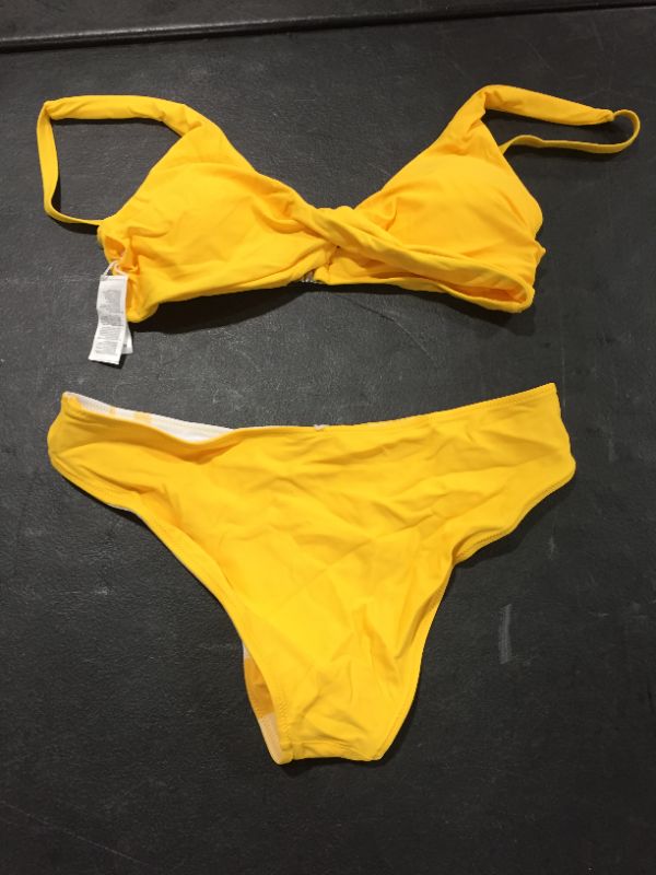 Photo 1 of cupshe two piece yellow swim suit size M