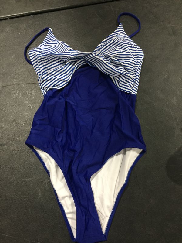 Photo 2 of Blue And Stripe One Piece Swimsuit size M
