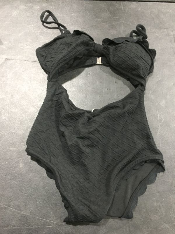 Photo 1 of cupshe black one piece swim suit size L